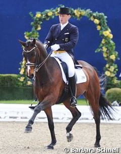 Johannes Augustin and Norblin won bronze at the 2012 German Professional Dressage Riders Championships