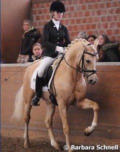 Anouk Wiemers and White Gold B placed second at the 2012 Pony Talent Search in Hünxe :: Photo © Barbara Schnell