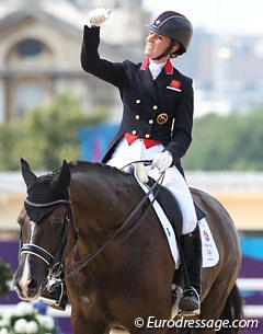 Charlotte Dujardin waves to the crowds
