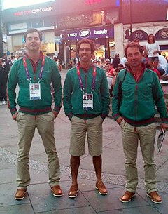 Team "Rubi" in London: Dr. Vasco Amaro Lopes, rider Gonçalo Carvalho and trainer Carlos Pinto