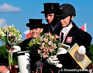 The Young Riders podium at the 2012 Polish Championships:  Paula Manczak, Mateusz Cichon, Zuzanna Chmiel