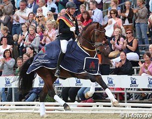 Hermann Burger on Escolar, the winner of the 4-year old Riding Horse Stallion class