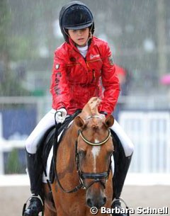 It was pouring rain on Sunday during the pony finals