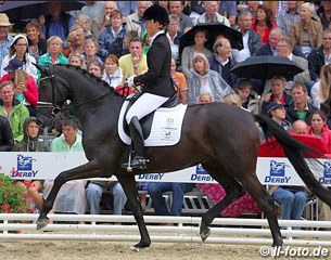 Kira Wulferding and Saphira Royal finish third in the 4-year old mares and geldings class at the 2013 Bundeschampionate 
