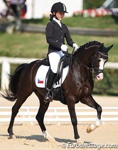 Winning the award for cutest pair ever: Czech Tereza Markuskova on the B-section pony Limetree Aracorn. While this pony doesn't have big gaits, Markuskova did a great job at presenting her obedient black mount