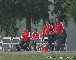 It was chilly in the morning but the Austrian young riders braved the cold to watch their junior colleagues at work