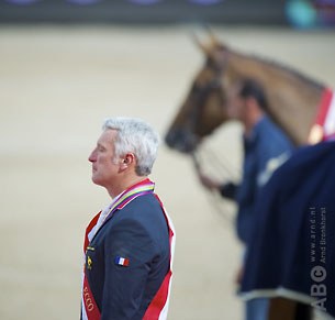 The third place getter for the 2014 Silver Camera Award by Arnd Bronkhorst, featuring Roger Yves Bost and Myrtille Paulois at the 2013 European Show Jumping Championships