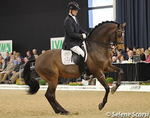 Peter Borggreve on the NRW State stud owned stallion Laureus