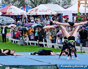 A gymnastics demonstration in Radzionkow