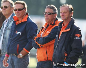 Dutch horse dealer Nico Witte, Dutch team trainer Wim Ernes, KWPN selector Gert van den Hoorn