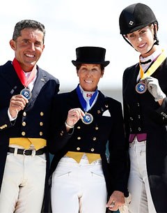 The top three individual riders from the CDIO were Christilot Boylen with gold, Cesar Parra with silver, and Caroline Roffman with bronze :: Photo © Susan J. Stickle