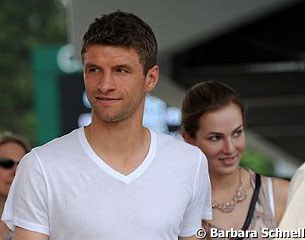 German soccer star Thomas Müller with his wife Lisa Müller, who is a German Under 25 rider