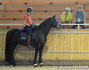 Rath worked Totilas in the indoor arena, step mom Ann Kathrin Linsenhoff and dad Klaus Martin were watching