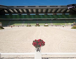 The dressage arena in the D'Ornano stadium