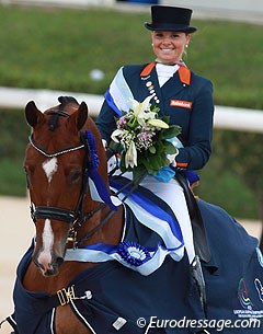 Anne Meulendijks and Avanti win Kur to Music gold at the 2014 European Young Rider Championships :: Photo © Astrid Appels