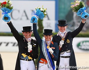 The Young Riders Kur podium: Lisa Maria Klossinger, Anne Meulendijks, Jorinde Verwimp