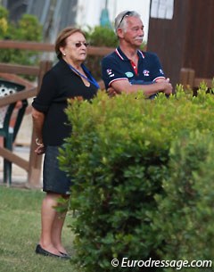 Former O-judge Mariette Withages (in Arezzo as head of the Appeal Committee) and FEI Judge General Stephen Clarke discussed the situation of the blown down fences