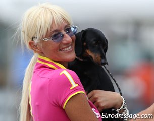 Italian Silvia Rizzo with her Dachshund Zig Zag