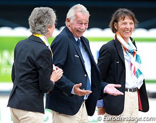 FEI Judge General Stephen Clarke gets a lot of applause from the crowds during the prize giving ceremony
