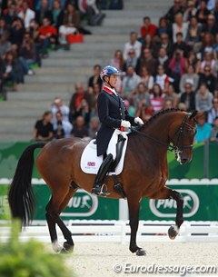 Carl Hester is an absolute master at making a not so gifted horse look great. The long and slow Nip Tuck shone brightly in the freestyle as Hester makes it all look so easy.