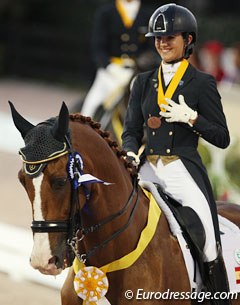 Paula Matute Guimon on the Dutch harness horse Tarpan (by Waterman)