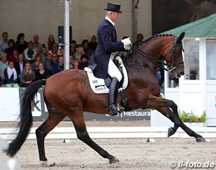 Hubertus Schmidt and Imperio at the 2015 German Dressage Championships in Balve :: Photo © LL-foto
