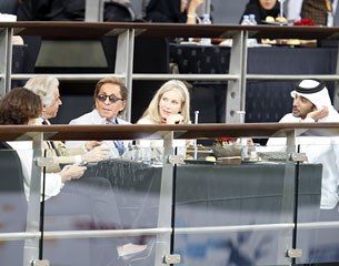 Valentino in the VIP box with Sheikh Mohammed Bin Hamad Al Thani 
