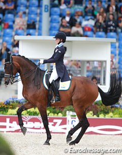 Emilie Nyrerod and Miata at the 2015 European Dressage Championships in Aachen :: Photo © Astrid Appels