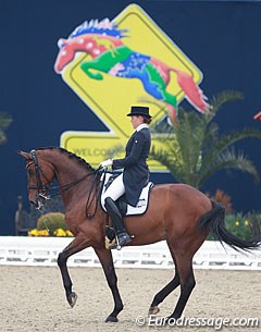 Russian Polina Afanasieva on the former PSI auction horse Laetare