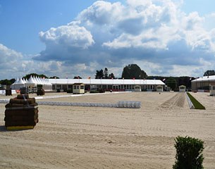 The dressage arena is getting in place