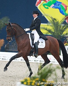 The first time back in the CDI show ring since the 2014 World Equestrian Games, Australian Lyndal Oatley and Sandro Boy