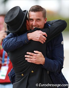...and hugs his boss and trainer Andreas Helgstrand