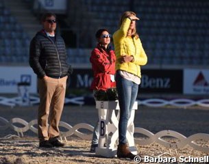 Sven and Gonnelien Rothenberger with Monica Theodorescu keeping an eye on Sönke training Cosmo
