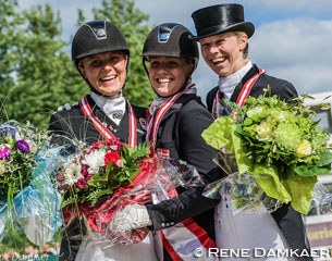 The podium at the 2016 Danish Championships: Anna Kasprzak, Cathrine Dufour, Agnete Kirk Thinggaard :: Photo © René Damkaer