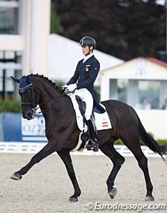 Juan Matute Guimon and Don Diego finished 9th in the freestyle. The black gelding was not as fit and fresh as he was in the Short Grand Prix. Several small errors crept into their Michael Jackson freestyle ride