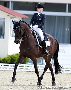 Sanna Nilsson on Cecilia Dorselius' former Swedish team horse Lennox (by Laurentianer)