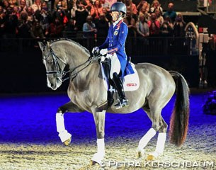 Charlotte and Valegro at the horse's retirement ceremony