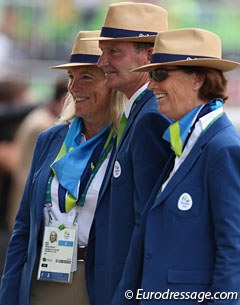British Grand Prix rider Sandy Phillips (left) officiated as member of the jury for eventing