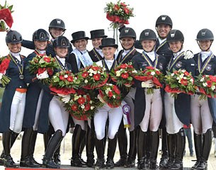 The team podium at the 2017 European Under 25 Championships: The Netherlands - Germany - Sweden :: Photo © R. Dill