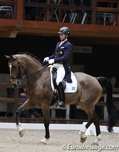 Portuguese Pedro Luiz Pavao on D'Artagnan. The bay was previously competed by Australian Under 25 rider William Matthew and is registered with the FEI as owned by Henri Ruoste and Palstra Oy.