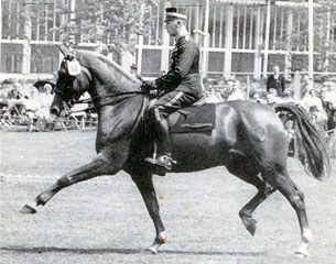 Henri St. Cyr on Brokat at the 1955 Hamburg Dressage Derby