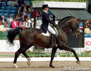 Mieke Lunskens and Abner at the 1989 European Championships in Mondorf-Les-Bains