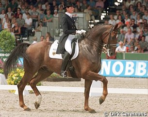 Ulla Salzgeber and Rusty on their way to silver at the 1999 European Championships