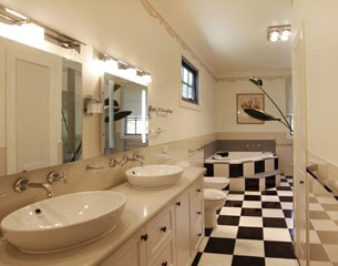 One of two bathrooms