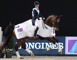 Laura Graves and Verdades win the 2018 World Cup Finals' Grand Prix test :: Photo © Astrid Appels