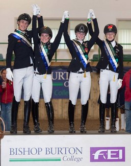 Team Gold for Germany at the 2018 European Pony Championships :: Photo © Bishop Burton Equine