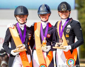 The kur podium at the 2018 European Under 25 Championships: Jil-Marielle Becks, Charlotte Fry, Lisa-Maria Klössinger :: Photo © Digishots