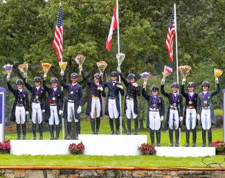 The top-three teams of the 2018 North American Young Rider Championships :: Photo © Sue Stickleh