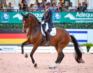 Steffen Peters and Suppenkasper at the 2020 CDI-W Wellington :: Photo © Sue Stickle