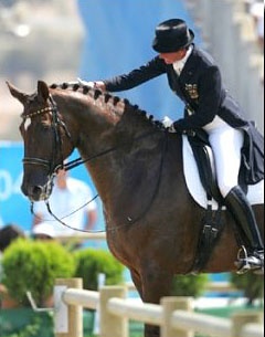 Ulla Salzgeber and Rusty at the 2004 Olympics